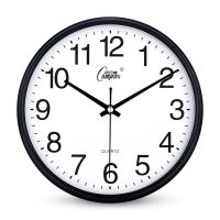 挂钟客厅钟表创意时尚个性挂表康巴丝家用静音时钟简约现代石英钟 680黑 9英寸(直径22.5厘米)