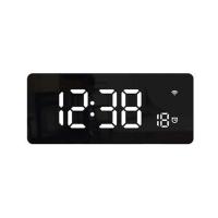 AI智能创意语音音乐电子闹钟学生大音量多功能静音简约小钟表夜光 插电款