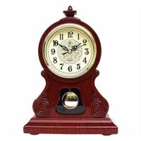 北极星座钟台钟桌面客厅台式钟表坐钟卧室大号摆钟创意时钟摆件 木纹 12英寸