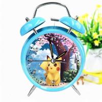皮卡丘叶罗丽小闹钟女孩可爱卡通儿童静音小学生用幼儿园金属打铃 天蓝色皮卡丘樱花树