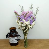 真花干花玫瑰花花束 客厅摆件家居装饰diy房间摆设 拍摄道具 混色勿忘我花束(无瓶)_促销