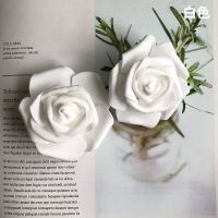 仿真PE玫瑰花头5层泡沫玫瑰花朵直径6.5cm假花花球材料 白色 10朵