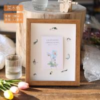 干花diy材料干花diy材料包干花制作材料干花相框diy立体中空标本 深木色-长方形款经典款 6寸摆挂两用10*15cm