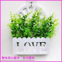 挂墙假花仿真富贵果装饰家居室内墙面栅栏玫瑰花创意向日葵插花艺 LOVE尤加利+送粘钩