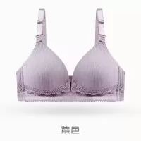 孕妇内衣哺乳文胸防下垂产后喂奶母乳聚拢胸罩无钢圈舒适透气棉款 337-1件装[紫色] 34码/75BC