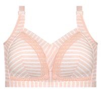 大码哺乳喂奶文胸前开扣全罩杯防漏乳背心式内衣妈妈胸罩薄款无磁 虾红色 38/85D