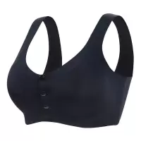 哺乳文胸女薄款聚拢防下垂母乳孕妇胸罩产后喂奶内衣前开扣无钢圈 墨黑色 M（80-100斤 ABC杯）