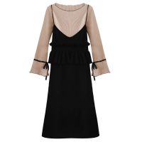 哺乳连衣裙时尚套装哺乳期春装月子服喂奶衣服春秋哺乳衣外出辣妈 单件杏色哺乳上衣 L