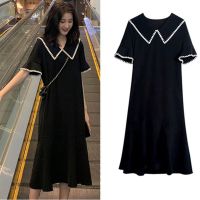 孕妇装喂奶衣哺乳衣服期外出时尚春夏天装季大码韩版中长款连衣裙 黑色[常规款无拉链] L