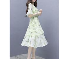 哺乳装外出时尚连衣裙夏季产后期外穿辣妈款喂奶衣服夏装潮女装 牛油果绿[常规款] M