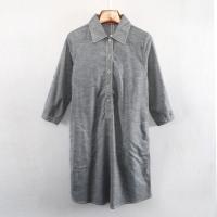 25 1024 春新款喂奶外穿哺乳期外出时尚百搭衬衫休闲中长款连衣裙 牛仔蓝 XS