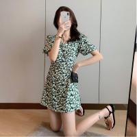 哺乳衣外出辣妈碎花连衣裙小个子温柔风法式显瘦气质智熏喂奶衣服 短款[两侧竖开拉链] M