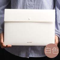 得力文件袋乐素加厚彩色A4按扣档案资料袋学生试卷夹塑料试卷收纳 白色4个