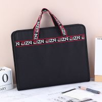 帆布风琴包文件袋a4手提试卷夹多层学生文件夹资料夹收纳袋票据包 拉链包13层(花纹边)