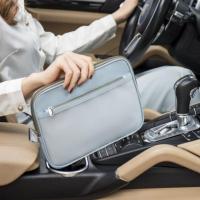 文件包a4文件袋透明大容量补习手提资料袋学生补课包牛津布公文包 蓝色-小号