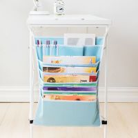 书袋课桌收纳袋课桌神器书挂袋挂书袋学生初中高中生多功能少女心 光板蓝6层[可装18本书]送挂钩