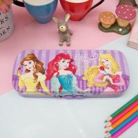 小学生密码文具盒迪士尼蜘蛛侠双层铁笔盒多功能男女童可爱铅笔盒 公主款送4件套尺)