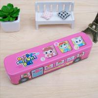 [送铅笔]文具盒汽车笔盒火车头小学生卡通儿童多功能铁铅笔盒 巴士款 粉色