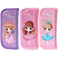 笔袋女韩版简约文具盒小学生多功能铅笔盒儿童可爱大容量女生笔袋 1860可爱女孩3色随机发