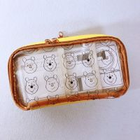史努比笔袋ins学生大容量透明笔袋手感很棒高颜值文具盒收纳笔袋 小熊透明笔袋-多层