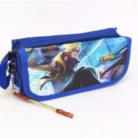 男孩笔袋兵器密码锁王者荣耀笔袋学生文具盒帆布大容量铅笔盒网 孙悟空-全息碎影 带兵器款