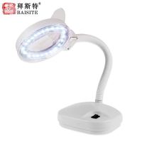 拜斯特台式放大镜带LED灯高老人学生阅读电子检验手机清维修台 BST-5xTD