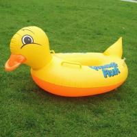 火烈鸟游泳圈0-4岁宝宝双气囊坐泳圈白天鹅游泳圈批发 大黄鸭70*53cm