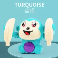 婴儿童电动玩具翻滚猴声控灯光音乐翻跟斗早教益智玩具宝宝爬行 绿色翻滚猴 自备电池