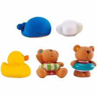 Hape婴幼儿洗澡玩具泰迪熊鸭子漂浮喷水玩具发条游泳洗澡玩具 泰迪熊和朋友们