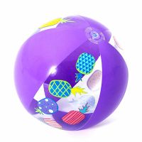 儿童玩具充气球沙滩球早教游泳水球塑料球水上小孩戏水彩色海洋球 新款31036充气后直径33cm 紫
