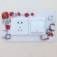 【3个4个5个装】开关贴亚克力开关墙贴双开插座保护套 红玫瑰双开3个装