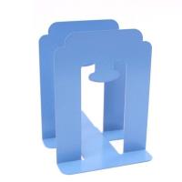 铁伸缩书立办公大中小号书立可伸缩彩色金属书架学生书夹书靠 两片装蓝办公