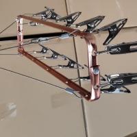 铝合金衣架袜夹袜架儿童晒衣架不锈钢晾袜子衣架多功能防风衣架 浪漫玫瑰红[14夹]