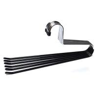 新款不锈钢实心防滑浸塑 鹅型Z2字裤架无痕裤子收纳神器裤挂衣架 黑色 2个