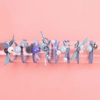 发绳韩版简约扎头发橡皮筋森女系学生绑马尾头绳饰品女发圈套装 时尚：蓝色8件套