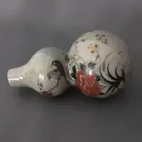 清乾隆年制粉彩描金花鸟葫芦 民间收藏老货包老瓷器 古董