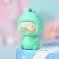 小恐龙书桌桌面摆件可爱少女心房间装饰品潮玩手办盲盒生日礼物 绿色搪胶小恐龙