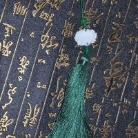 扇子古风彼岸花古装古代扇子女汉服扇子超仙折叠古典复古 莲花流苏(绿)