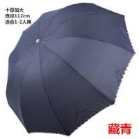 [天堂伞]加大加固三折伞折叠伞十骨超大三人使用不沾水雨伞 两人用藏青包边款