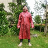 天堂鸟风衣雨衣加厚型成人男女适用徒步登山旅游PVC环保无异味 红