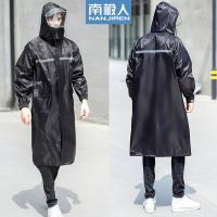 南极人雨衣男长款全身时尚防暴雨成人外套连体成人一体式防水雨披 经典酷黑 L