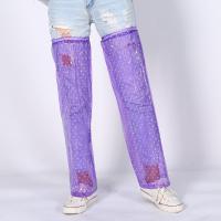 成人防雨裤套女防水腿套脚套裤管防脏电瓶车电动车自行车雨衣搭档 紫色 均码