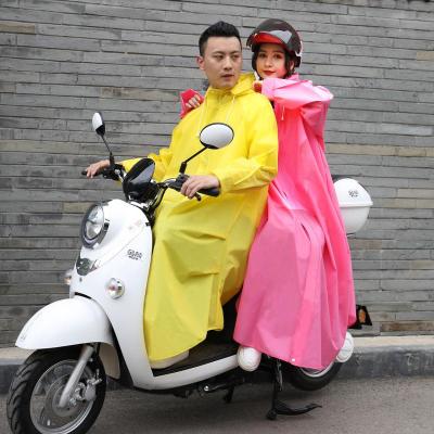 雨衣电动车摩托车自行车徒步雨披加大防暴雨男女士单人成人 粉色(薄款)无手罩无帽檐 XXL