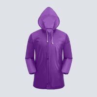 防水超好雨衣雨裤套装男女款工地摩托车电动车分体式骑行农用雨衣 单独上衣(紫色 有拉链) 均码(160-172cm)