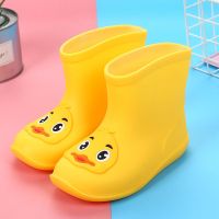可爱卡通儿童雨鞋 小黄鸭飞碟雨衣配套雨鞋 男童女童防滑防水雨鞋 小黄鸭 内长14cm20-21码[1-2岁]