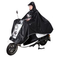 电动电瓶透明膜雨衣单人加大加厚男女长款全身防暴雨雨披新款 单帽檐-黑色 4XL