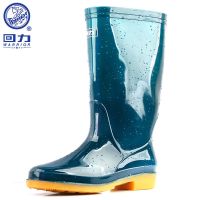回力雨鞋女式防水胶鞋工作鞋中高筒雨靴水鞋橡塑套鞋女鞋813 墨绿中筒 36