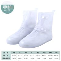 鞋套成人防水雨鞋男女下雨防滑雨鞋套儿童加厚耐磨中筒透明雨鞋套 透明白[加厚防滑 穿破包换] S[34-35]