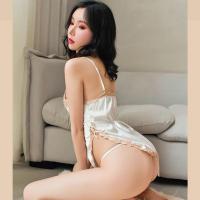 肚兜女成人外穿诱惑睡衣情趣睡裙吊带夏季春秋超薄款性感肚兜套装 白色 均码 (90-130)