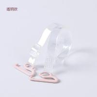 2对装0.6cm宽透明防滑女内衣带透明肩带无痕调整型一字领隐形肩带 透明2对装(挂钩1.8cm)